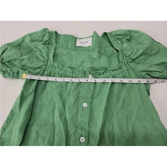 Sleeper Brigitte Button Down Maxi Dress Green 100% Linen Size XS Womens - Picture 6 of 8